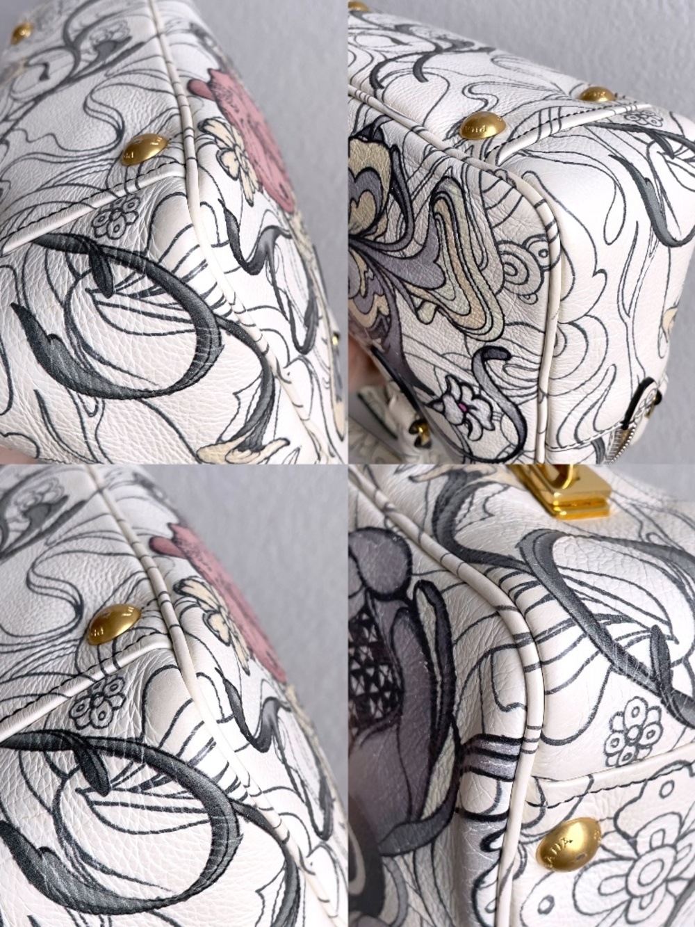 Prada Signature Rabbit Bauletto Calf Leather Shoulder Bag - Picture 7 of 11